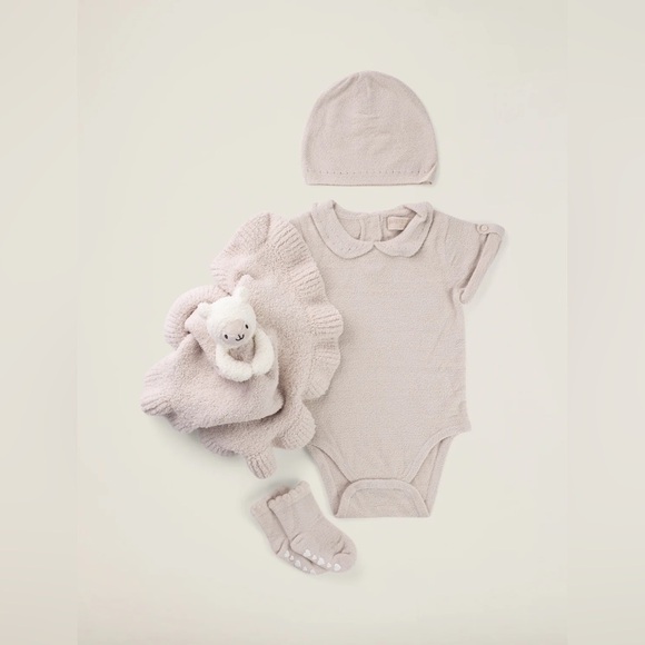 BRAND NEW Barefoot Dreams CozyChic Ultra Lite® Eyelet Bundle in color Sand Dune - Picture 1 of 3